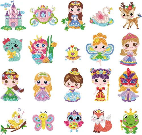 Miniatura 26 de Labeol Kits de arte de diamantes para niños y niñas de 6 a 8 a 10 a 12 años, fáciles de hacer tú mismo, creativas calcomanías de arte de diamantes