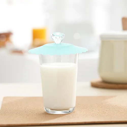 Miniatura 2 de DOITOOL Juego de 6 fundas de silicona para tazas de 4.13 pulgadas, con patrón de flores de diamante, tapas reutilizables herméticas para tazas