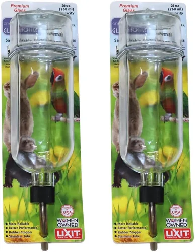 Miniatura 12 de Lixit Botellas de Agua con Lado Plano a Prueba de Mordidas para Conejos, Hurones, Ratas, Pájaros, Hámsters, Cobayas, Chinchillas, Jerbos y Otros
