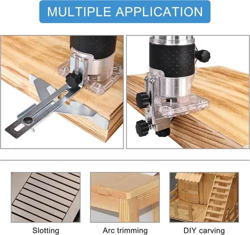 Miniatura 5 de Elevon Enrutador de madera, fresado laminado, grabado, máquina de mano, herramienta de carpintería, recortadora eléctrica, enrutador de palma
