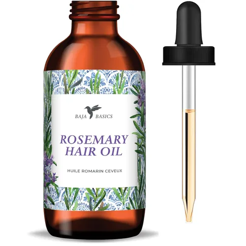 Baja Basics Aceite de romero orgánico: crecimiento del cabello, hidratante para puntas abiertas y cuero cabelludo seco, fortalecimiento del cabello,