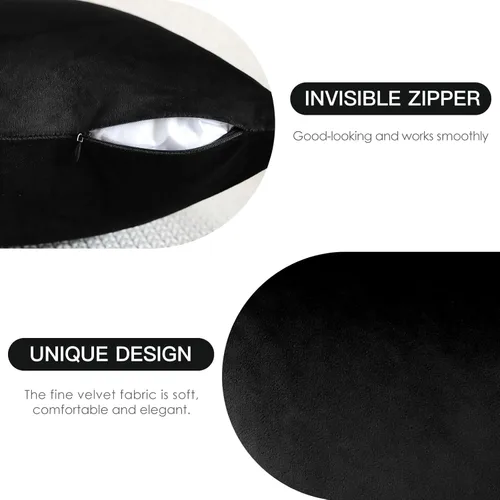 Miniatura 7 de OTOSTAR Fundas de almohada decorativas de terciopelo suave y sólido de 12 x 20 pulgadas, fundas de almohada lumbares, fundas de almohada para sofá
