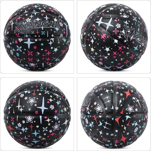 Miniatura 6 de Kuangmi Serie Rosa Balón de Baloncesto, Diseño Premium Estampado para Rendimiento Callejero, Tamaño Oficial para Hombres 7 de 29.5 Pulgadas