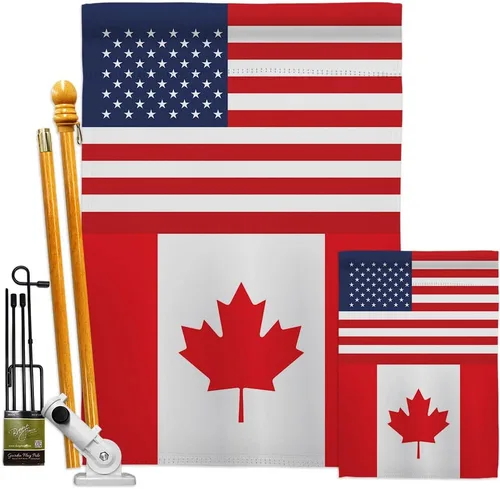 Bandera de la Amistad de la Copa Mundial de Canadá y Estados Unidos, asta de bandera de arte de pared para exteriores, decoración al aire libre,