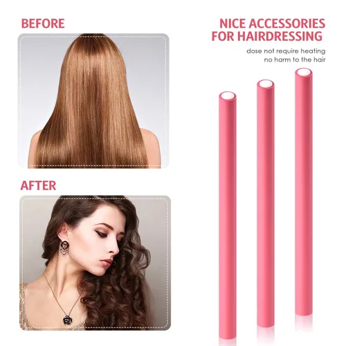Miniatura 4 de WILLBOND - 60 piezas de varillas rizadoras de cabello flexibles sin calor, rodillos rizadores Twist Flexi para cabello largo y corto, para mujeres