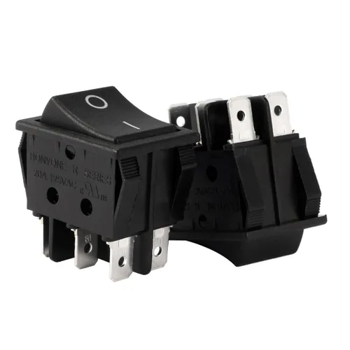 uxcell UL Listed AC 20A/125V 22A/250V DPST interruptor de encendido y apagado, 2/4/6 pines, 2 posiciones, luz LED roja ON/OFF, 1unidad
