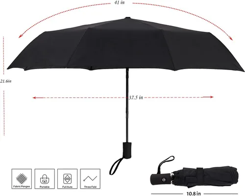 Miniatura 4 de Paraguas de viaje resistente al viento, automático, ligero, irrompible, de gran eficiencia, de SY Compact