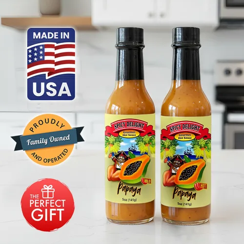 Miniatura 7 de Spicy Delight - Mejor salsa picante de Flavor Pirate, salsa picante de Aruba hecha con pimienta habanero, papaya y especias, salsa picante de papaya