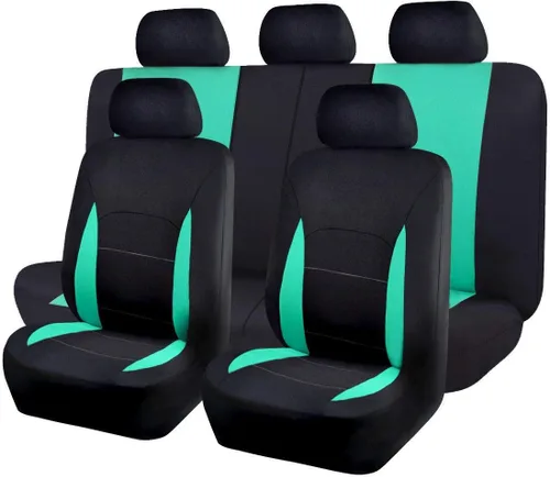 Miniatura 21 de Flying Banner Fundas de asiento de coche, asientos delanteros, asiento trasero, poliéster, protectores de asiento de automóvil, instalaciones Negro