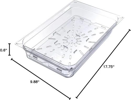 Miniatura 8 de Carlisle FoodService Products 1021507 StorPlus - Estante de drenaje de policarbonato de tamaño completo, transparente