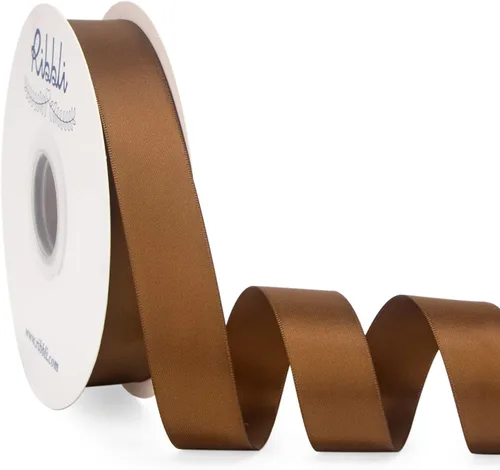 Miniatura 93 de Ribbli - Cinta de satén azul polvoriento de doble cara, 1 pulgada x 50 yardas continuas - Cinta de satén azul polvoriento para envoltura de regalos