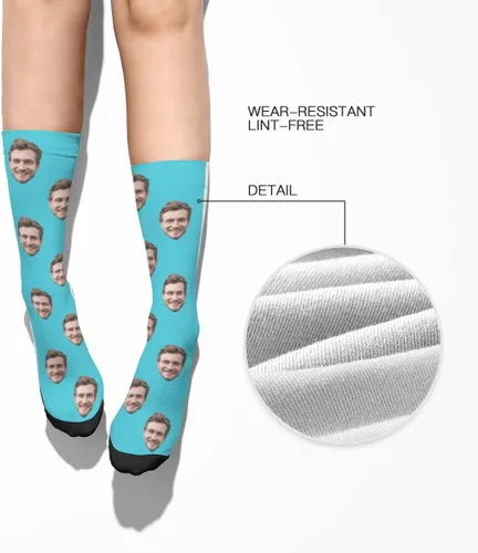 Miniatura 6 de D-Story Calcetines personalizados con foto fabricados en Estados Unidos, divertidos calcetines personalizados, regalos lindos personalizados
