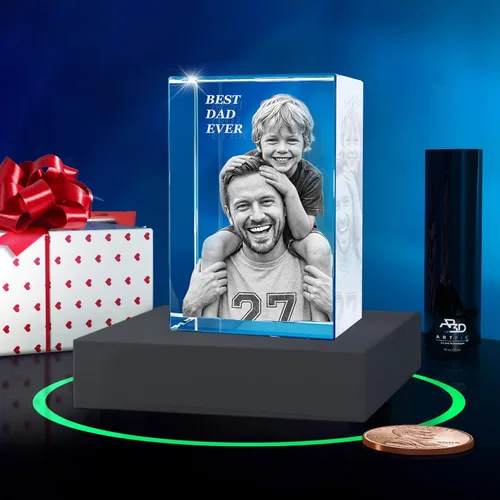 Miniatura 15 de ArtPix - Foto de cristal 3D, regalos personalizados para papá, mujeres, esposa, abuelo, gran regalo personalizado con tu propia foto, grabado en 3D