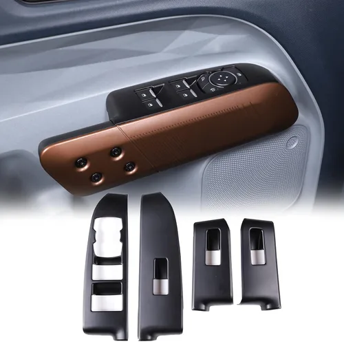 Miniatura 11 de Aunginsy Adhesivo para panel de botón de elevación de vidrio para puerta de automóvil, compatible con Ford Maverick 2022-2025, fibra de carbono