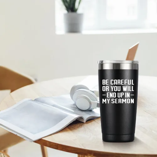 Miniatura 6 de MASGALACC Regalos para pastores – Taza de advertencia para pastor – Divertidos regalos de agradecimiento para pastor para cumpleaños Navidad