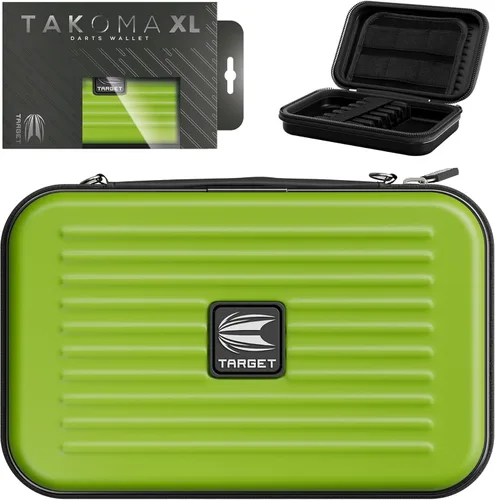 Target Darts Takoma - Funda tipo cartera XL para dardos, verde con capacidad para 6 dardos, soporte protector de EVA con bolsas de doble cierre de