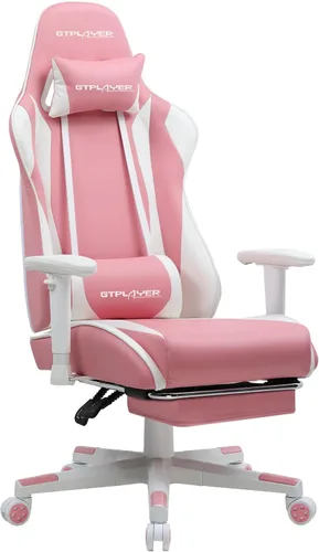 Miniatura 11 de GTRACING Silla Gaming con Reposapiés, Silla Ergonómica de Escritorio para Juegos, Silla Reclinable Gamer con Ajuste de Altura del Asiento, Balancín