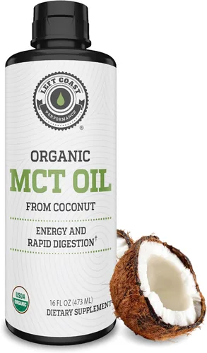 Aceite MCT orgánico C10 C8 para energía mental sostenida y apoyo al enfoque, orgánico para café, batidos y más, sin palma, vegano, apto para dieta