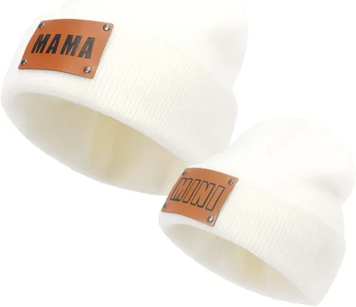 Miniatura 7 de Gorro para padres e hijos,Madre y bebé hija/hijo gorro de punto cálido de invierno,Gorro suave para niños