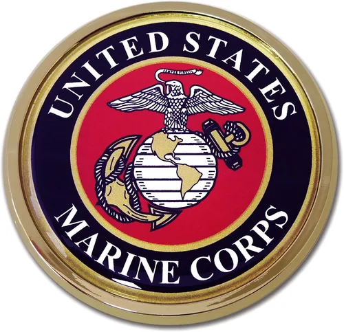 Emblema para auto cromado, Marine Seal Cresta de oro grande (3.5")