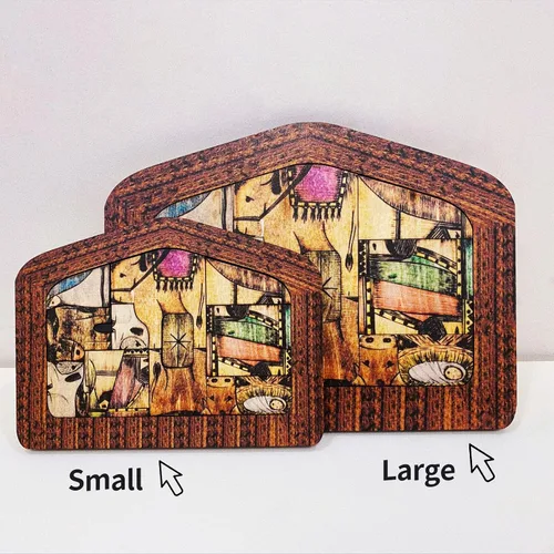 Miniatura 7 de Rompecabezas de madera de Jesús, rompecabezas de pesebre con diseño de madera quemada, decoración de escultura de rompecabezas de Jesús