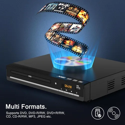 Miniatura 2 de Reproductores de DVD para TV con HDMI, Reproduce Todas las Regiones y Formatos, Reproductor de CD para el Hogar, Soporta Vídeo