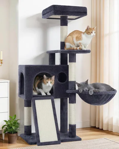 Miniatura 12 de Gitelsnour Árbol resistente para gatos con 3 condominios grandes para gatos, 3 platfroms, torre de árbol para gatos de interior grande y adulto