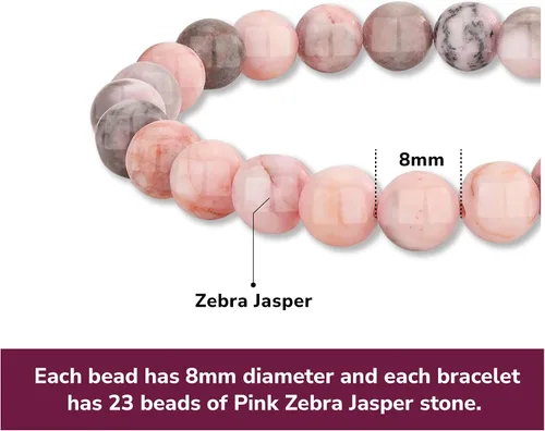 Miniatura 19 de Crystal Vibe Pulseras de cuentas de 0.315 in para mujeres y hombres, pulseras de cristal con piedras preciosas naturales, tamaño elástico ajustable