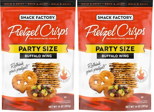 Miniatura 12 de Papas fritas de pretzel Buffalo Wing de Snack Factory, sin OGM, bolsa resellable de 7.2 onzas