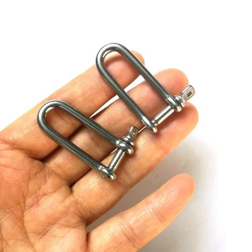 Miniatura 3 de JY-Marine - Abrazadera de carga de grillete largo en D de acero inoxidable para cadenas, cuerda de paracaídas de levantamiento de cuerda
