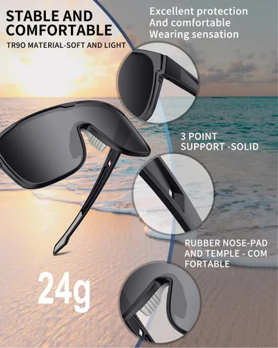 Miniatura 2 de Gafas de sol deportivas polarizadas para hombres y mujeres, jóvenes, béisbol, correr, ciclismo, conducción, pesca, tenis, golf, motor TAC UV400 TR90