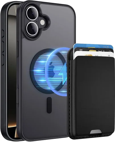 Miniatura 67 de Funda magnética para iPhone 12 Pro Max, cartera magnética desmontable con soporte para tarjetas, [compatible con MagSafe] grado militar, a prueba