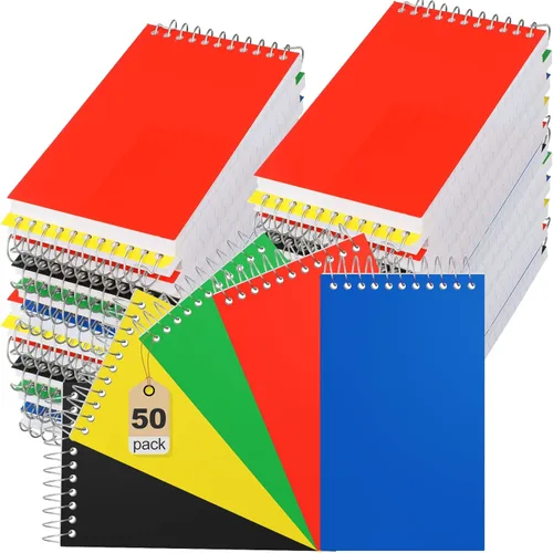 Leelosp Cuadernos pequeños en espiral de 3 x 5 pulgadas, mini bloc de notas de bolsillo con forro y encuadernación de alambre para regalos escolares