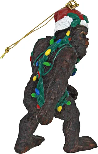 Miniatura 4 de Design Toscano yeti con sombrero de Papá Noel, divertido adorno navideño para árbol de Navidad, 5,1 cm de ancho, 2,5 cm de profundidad, 7,6 cm