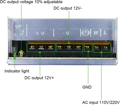 Miniatura 4 de ALITOVE AC 110V/220V a DC 12V 30A 360W Universal Regulada Fuente de alimentación de conmutación Adaptador de transformador Controlador LED para tira