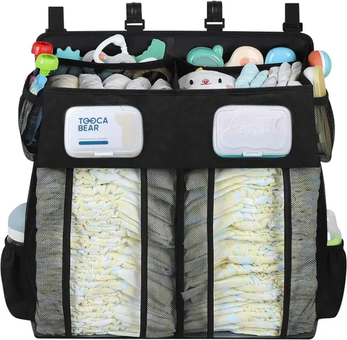 Accmor Organizador de Pañales para Mesa de Cambio, Organizador Colgante Tipo Caddy para Cunas, Mesa de Cambio, Corralito, Pared, Almacenamiento de