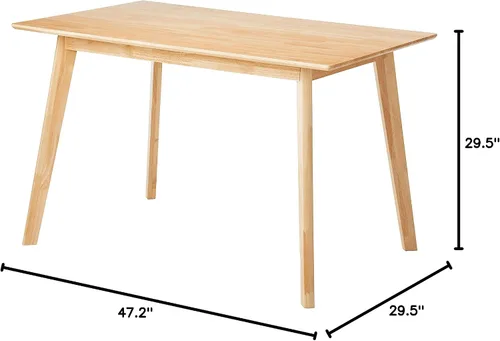 Miniatura 8 de Amazon Basics Mesa de comedor rectangular de madera maciza con certificación FSC, fácil de montar, 29.5 pulgadas de profundidad x 47.2 pulgadas