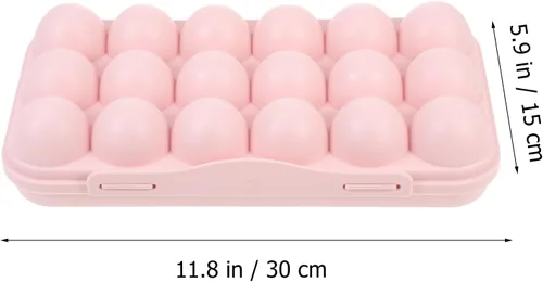 Miniatura 2 de Hemoton 2 soportes para huevos para refrigerador, caja de almacenamiento de huevos para refrigerador, dispensador de huevos, bandeja