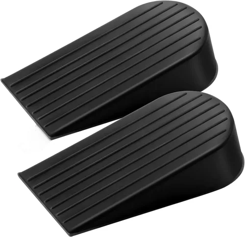Miniatura 11 de Crosize Topes de puerta para parte inferior de la puerta, topes de puerta de goma premium, cuña de puerta resistente para alfombra, baldosa, Blanco