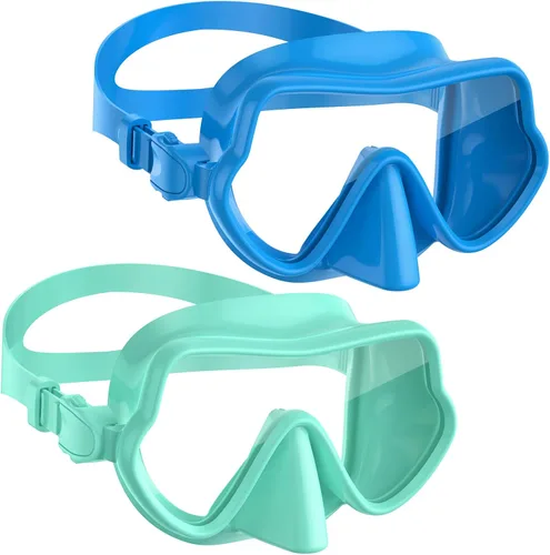 Miniatura 16 de W WSTOO Máscara de esnórquel antivaho antifugas, máscara de buceo panorámica, máscara de natación inastillable de vidrio templado, gafas de natación
