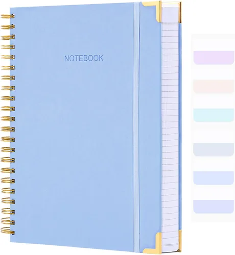 Miniatura 11 de Cuaderno de espiral, diario de cuero de tapa dura para mujeres y hombres, cuadernos gruesos de 300 páginas con rayas universitarias para el trabajo