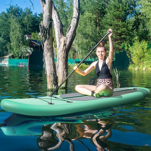 Miniatura 2 de TLSUNNY 10FT Inflatable Stand Up Paddle Board, 3 Fins Paddleboard with Full SUP Accessories for All Skill Levels, Portable Two-Way Hand Pump and