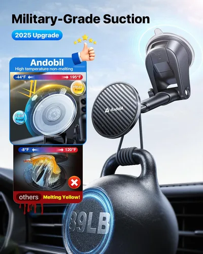 Miniatura 2 de 【Verdadero grado militar】Soporte magnético andobil 3 en 1 para ventilación del parabrisas del salpicadero del automóvil 【Succión mejorada y imán más