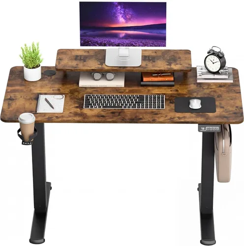 Miniatura 18 de Furmax Escritorio eléctrico de pie de 45 x 24 pulgadas, escritorio de pie para sentarse, altura ajustable, escritorio de oficina en casa con memoria