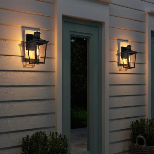 Miniatura 4 de Luces de pared con sensor de movimiento para exteriores, apliques de pared exterior de granja con vidrio transparente, faroles impermeables modernos