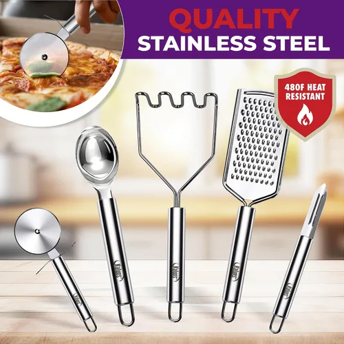 Miniatura 7 de Kaluns 50 piezas juego de utensilios de cocina de silicona juego completo de cocina - 427°C resistente al calor antiadherente utensilios de cocina