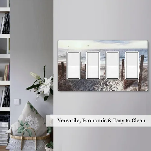 Miniatura 329 de Cubiertas de placa de pared de 3 gang con interruptor de luz de triple palanca, en negro y dorado con esplendor de oro rosa, estampado floral