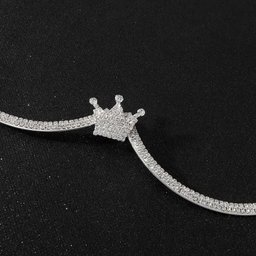 Miniatura 7 de JEWEKY Soporte de pecho con diamantes de imitación Chians Silver Bright Crystal Bra Cadenas de pecho Fiesta Rave Club Bikini Body Chian Jewelry