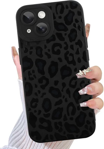 Miniatura 46 de TEAUGHT Compatible con iPhone 11 Funda con patrón lindo estampado de leopardo negro guepardo + protector de pantalla a prueba de golpes, funda