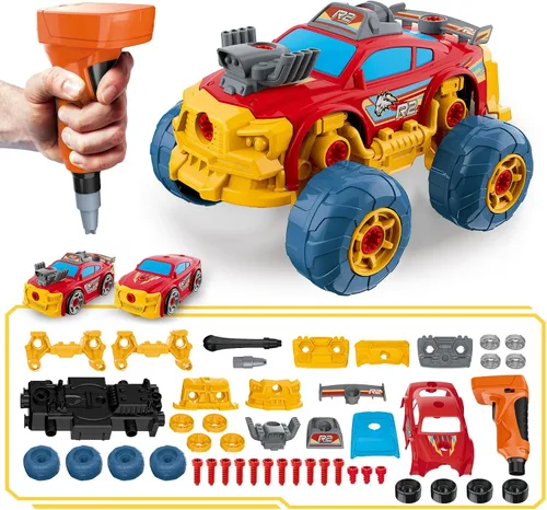 Miniatura 14 de Pup Go 3 en 1 Coche de Construcción para Niños de 3 años en adelante, Coche para Desmontar con Taladro Eléctrico, Camión de Juguete de Construcción